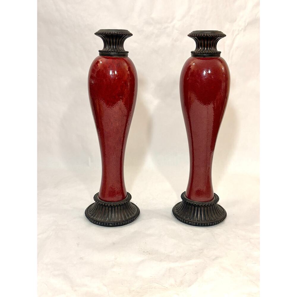 Vintage retired Partylite Moroccan Spice 11 inch Taper Candle Holder Set